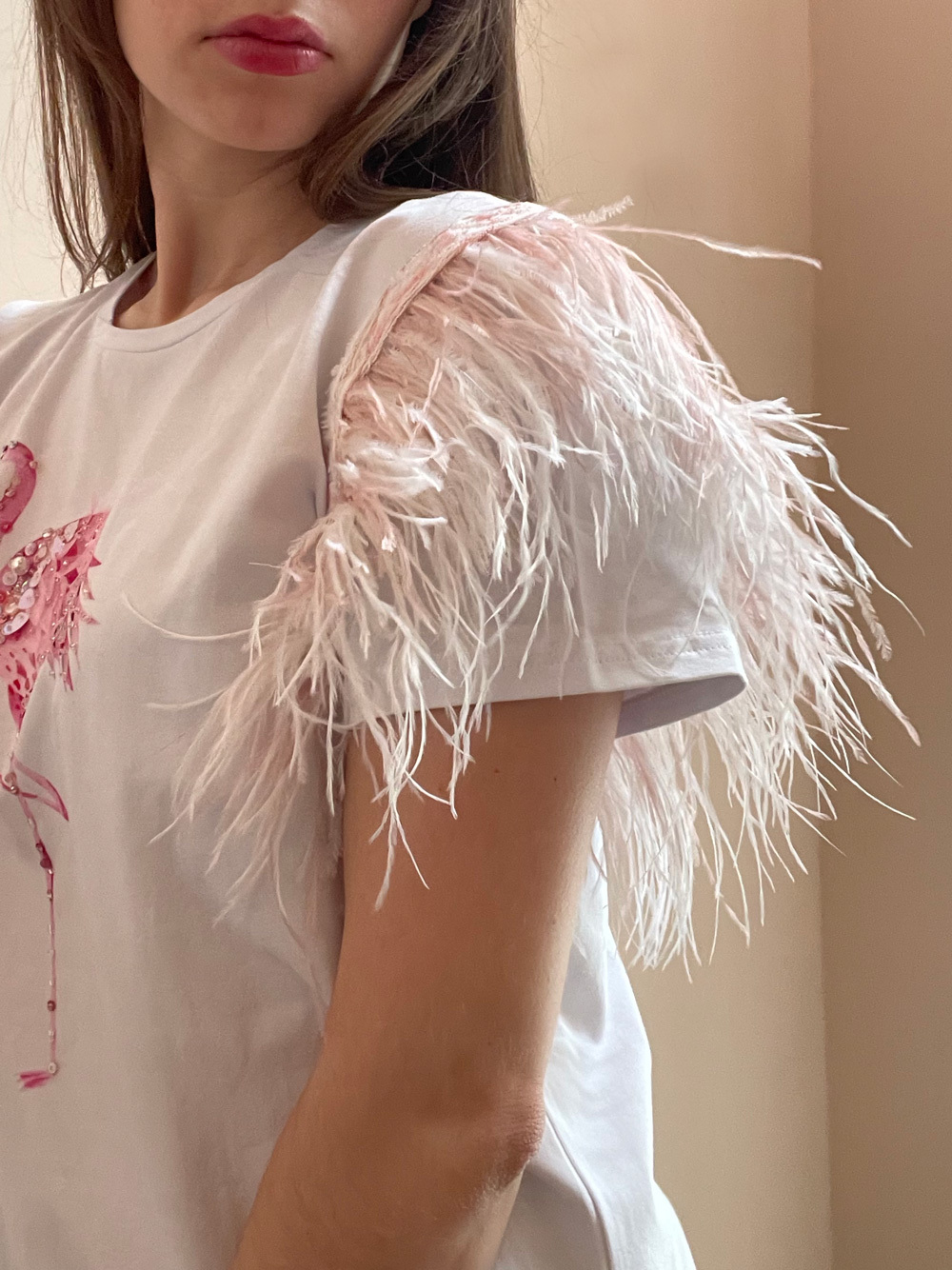 Фламинго с перьями