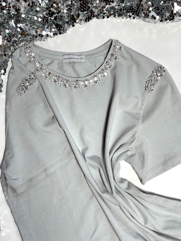 Футболка в стиле CHANEL пепельная