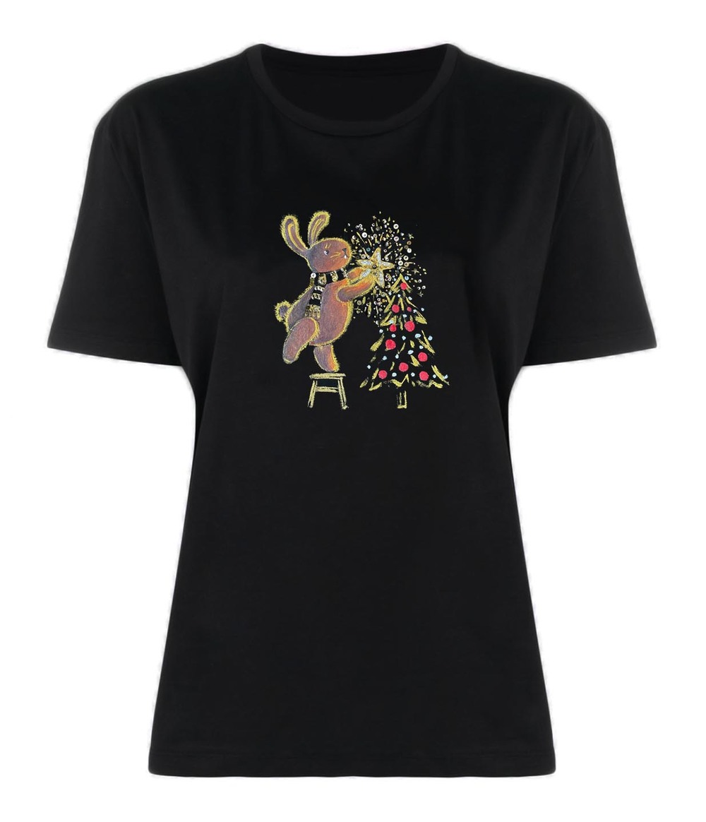 Футболка новогодний зайка