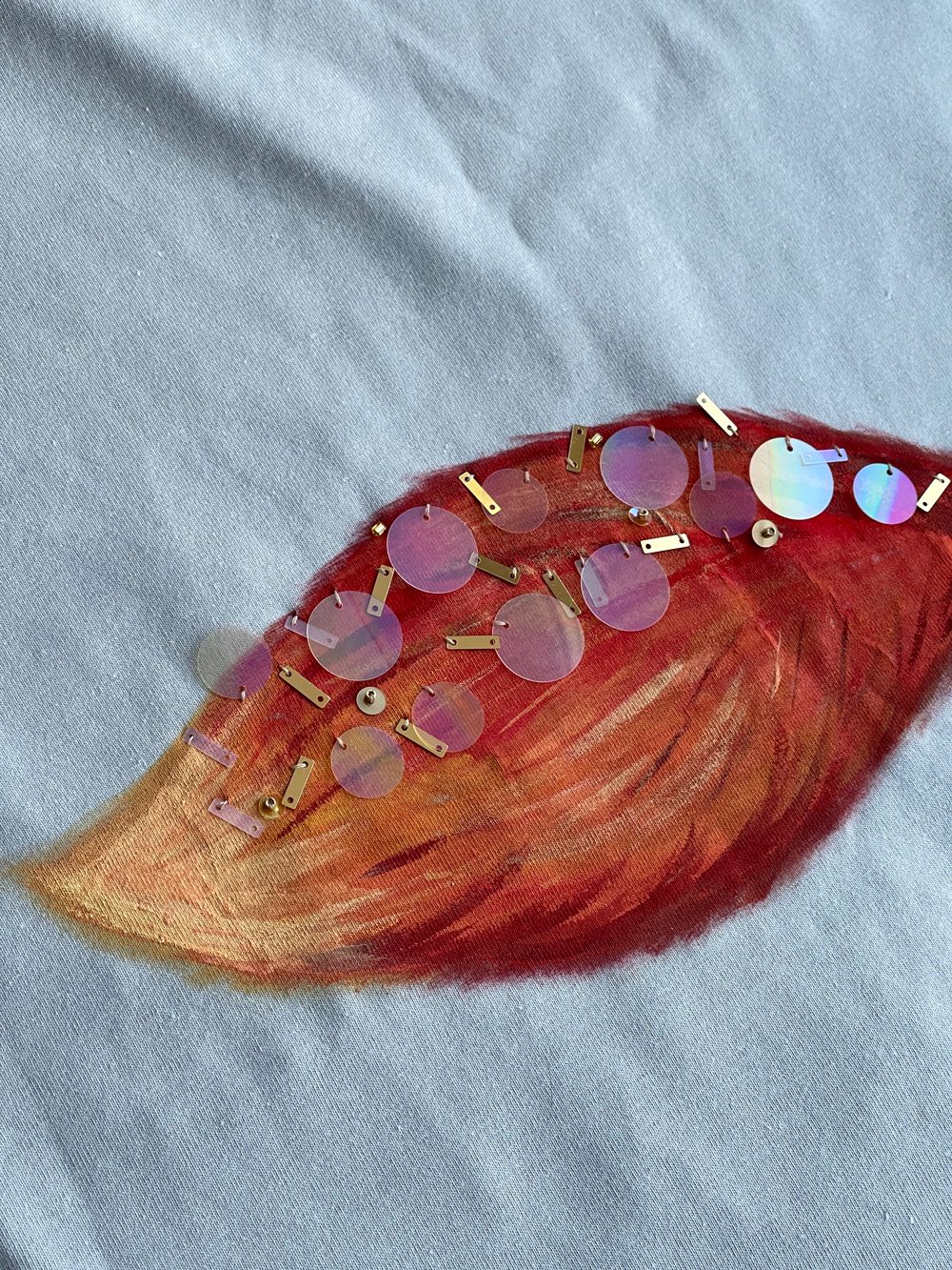 Футболка с лисой серая