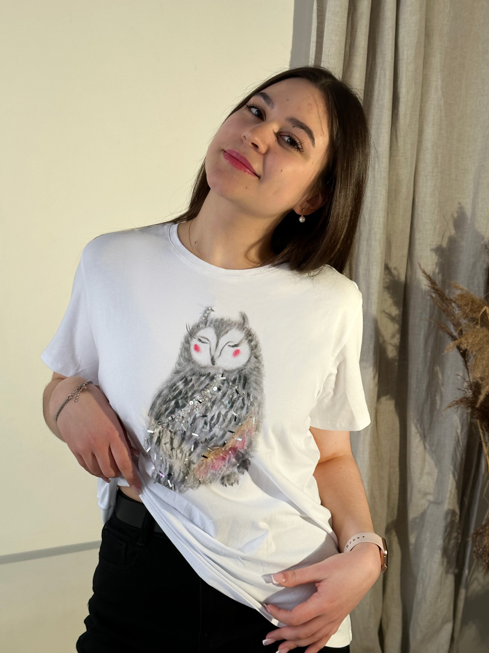 Футболка сова нежная