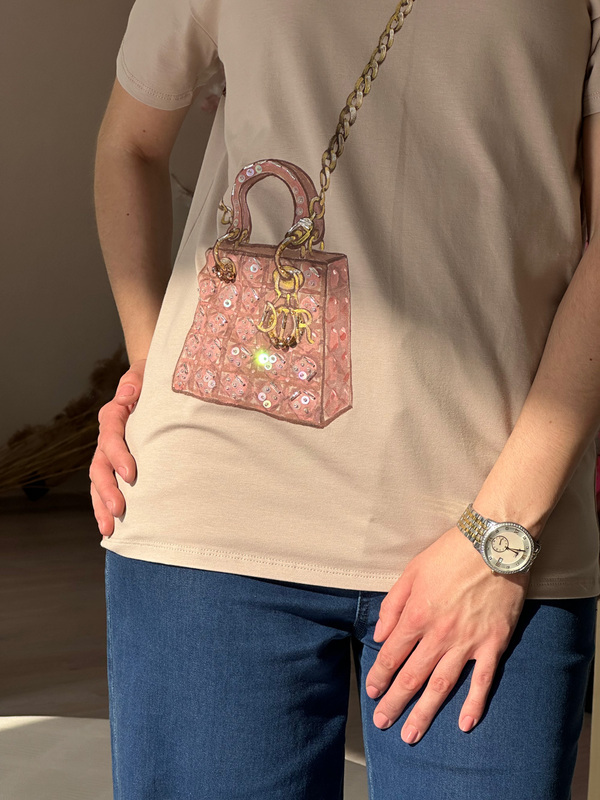 Футболка леди диор pink