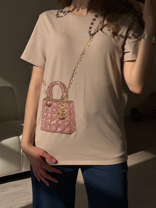 Футболка леди диор pink