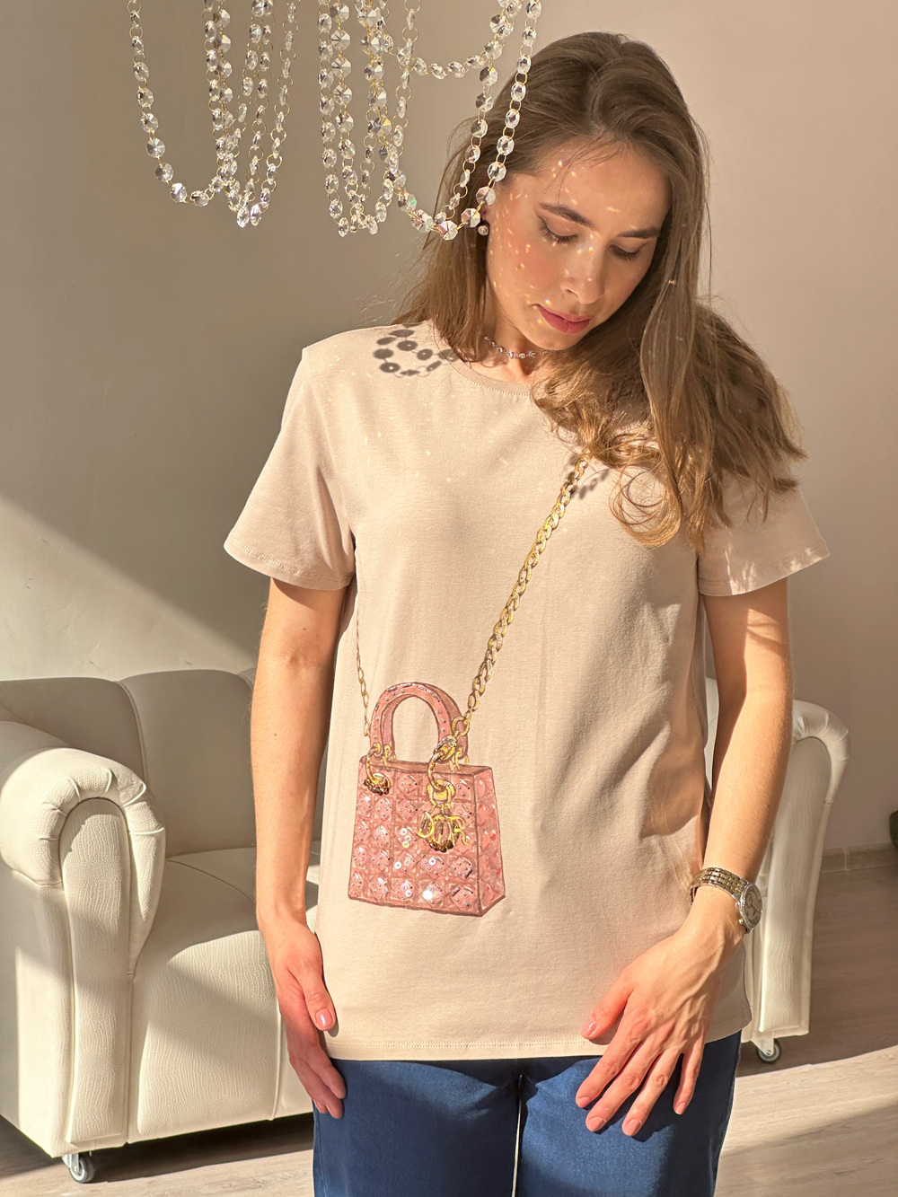 Футболка леди диор pink