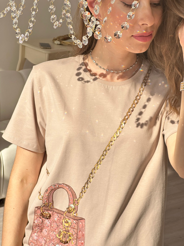 Футболка леди диор pink