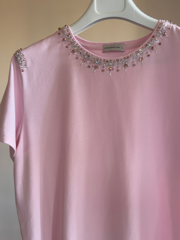 Футболка в стиле CHANEL розовая