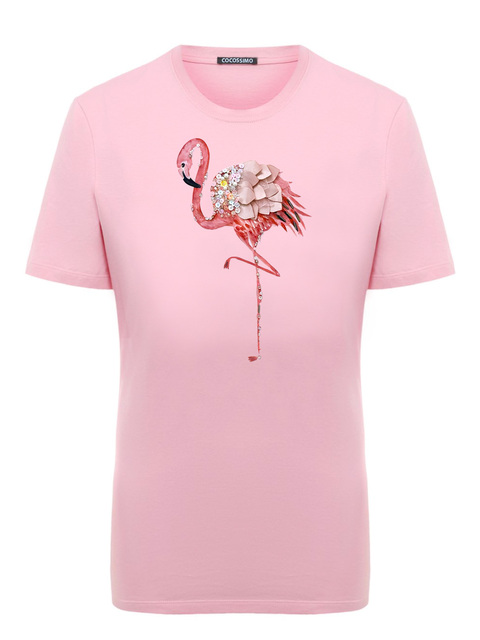 Футболка фламинго розовый