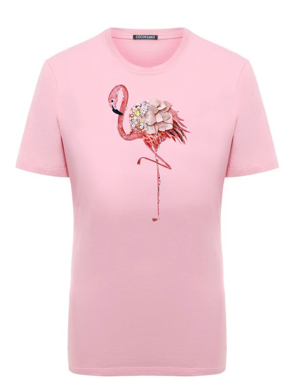 Футболка фламинго розовый