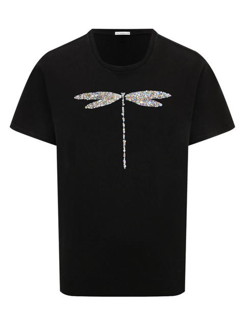 Футболка стрекоза черная