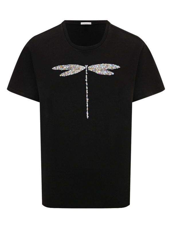 Футболка стрекоза черная