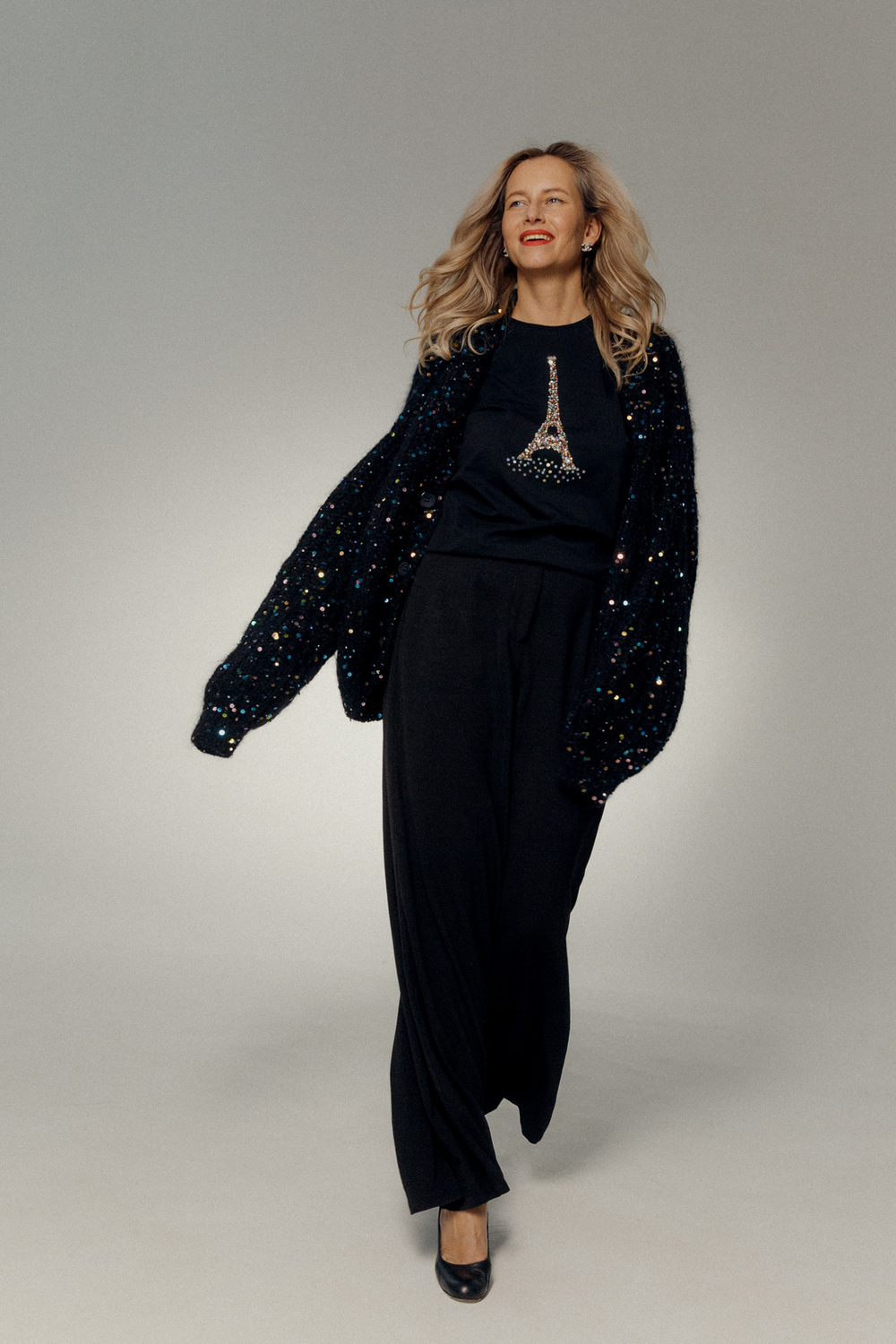 Кардиган из сури альпаки черный