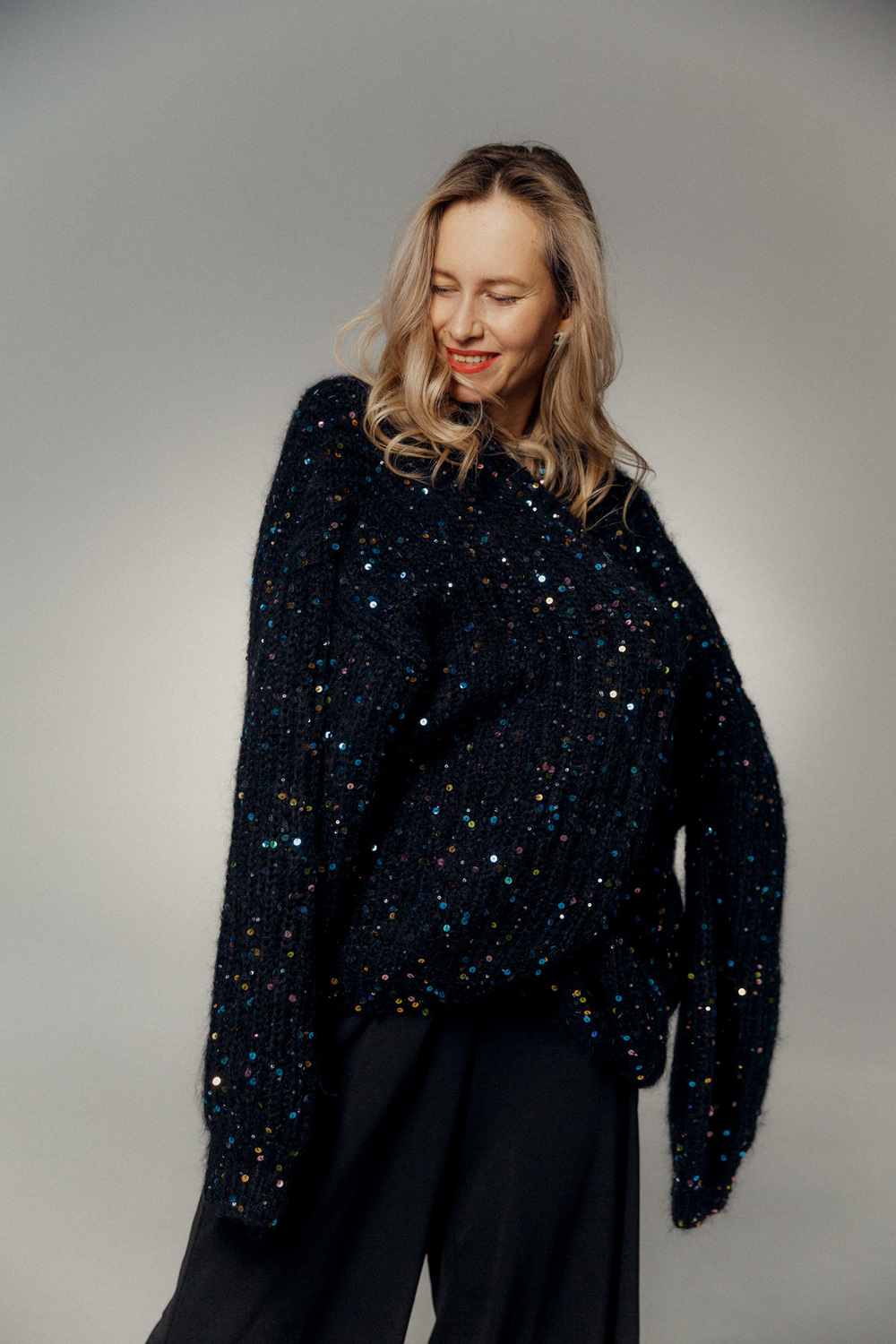 Кардиган из сури альпаки черный