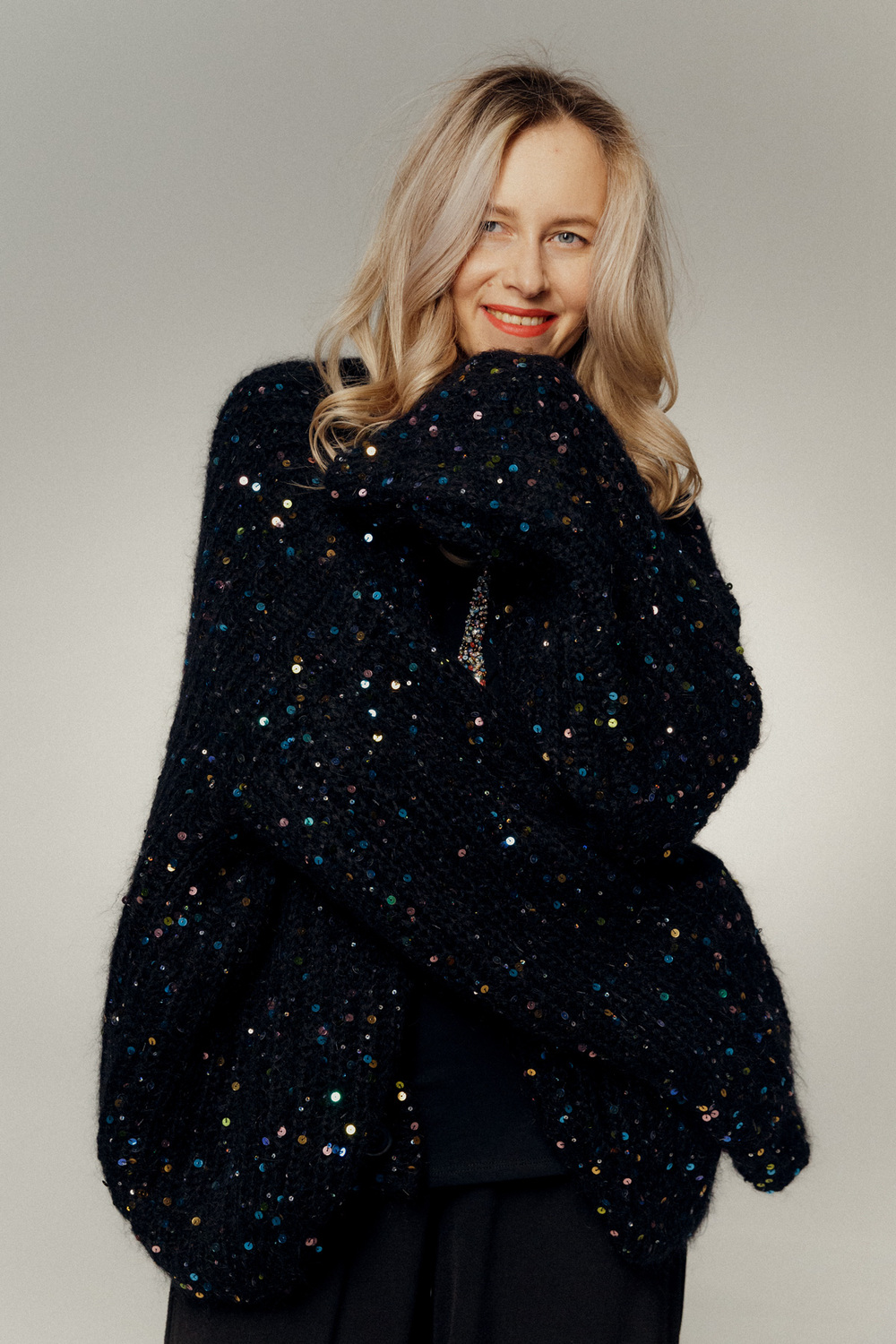 Кардиган из сури альпаки черный