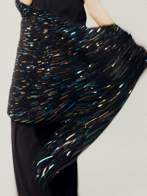 Кардиган из сури альпаки черный