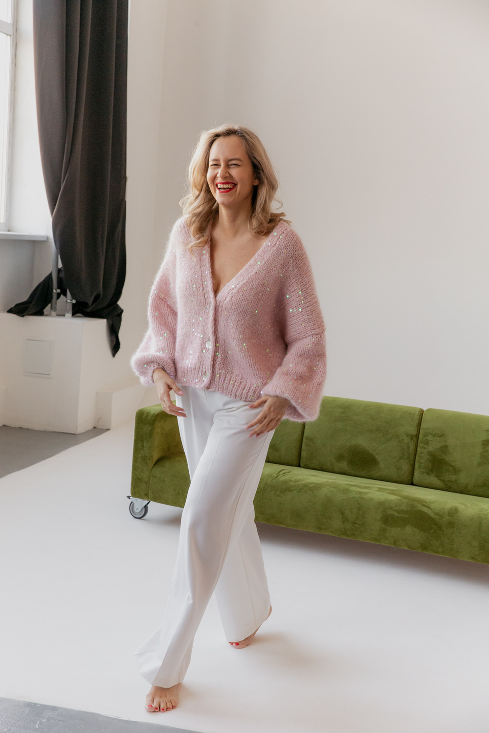 Кардиган нежно-розовый