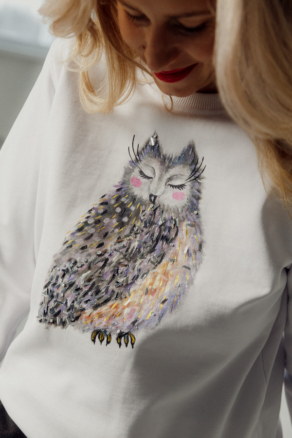 Свитшот с нежной совой