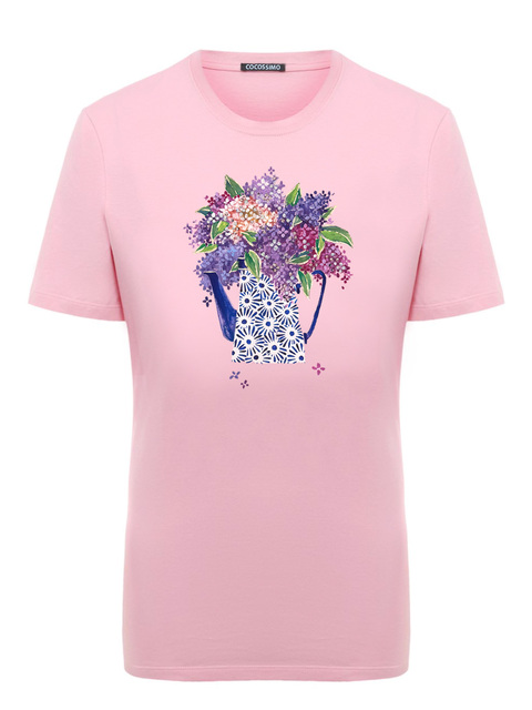 Футболка с сиренью розовая