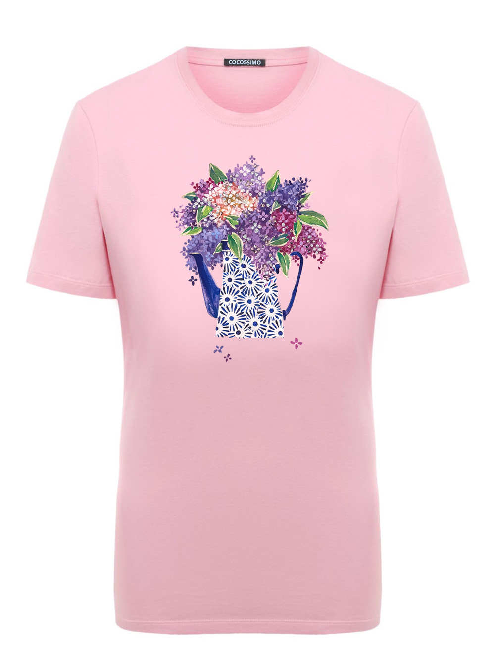 Футболка с сиренью розовая