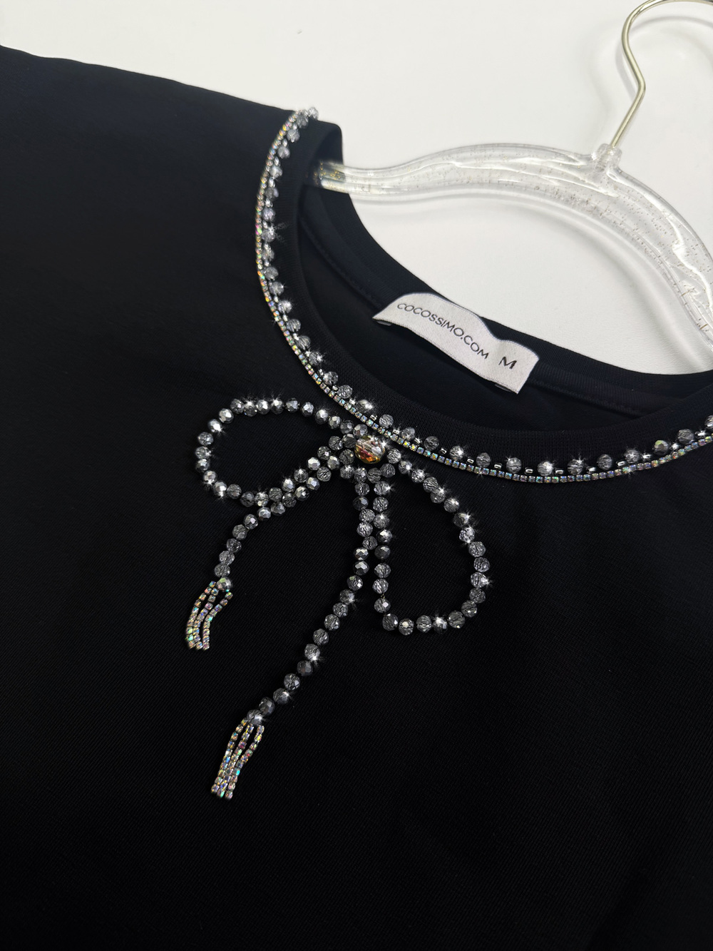 Футболка с бантиком черная