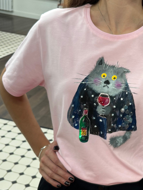 Футболка розовая под настроение