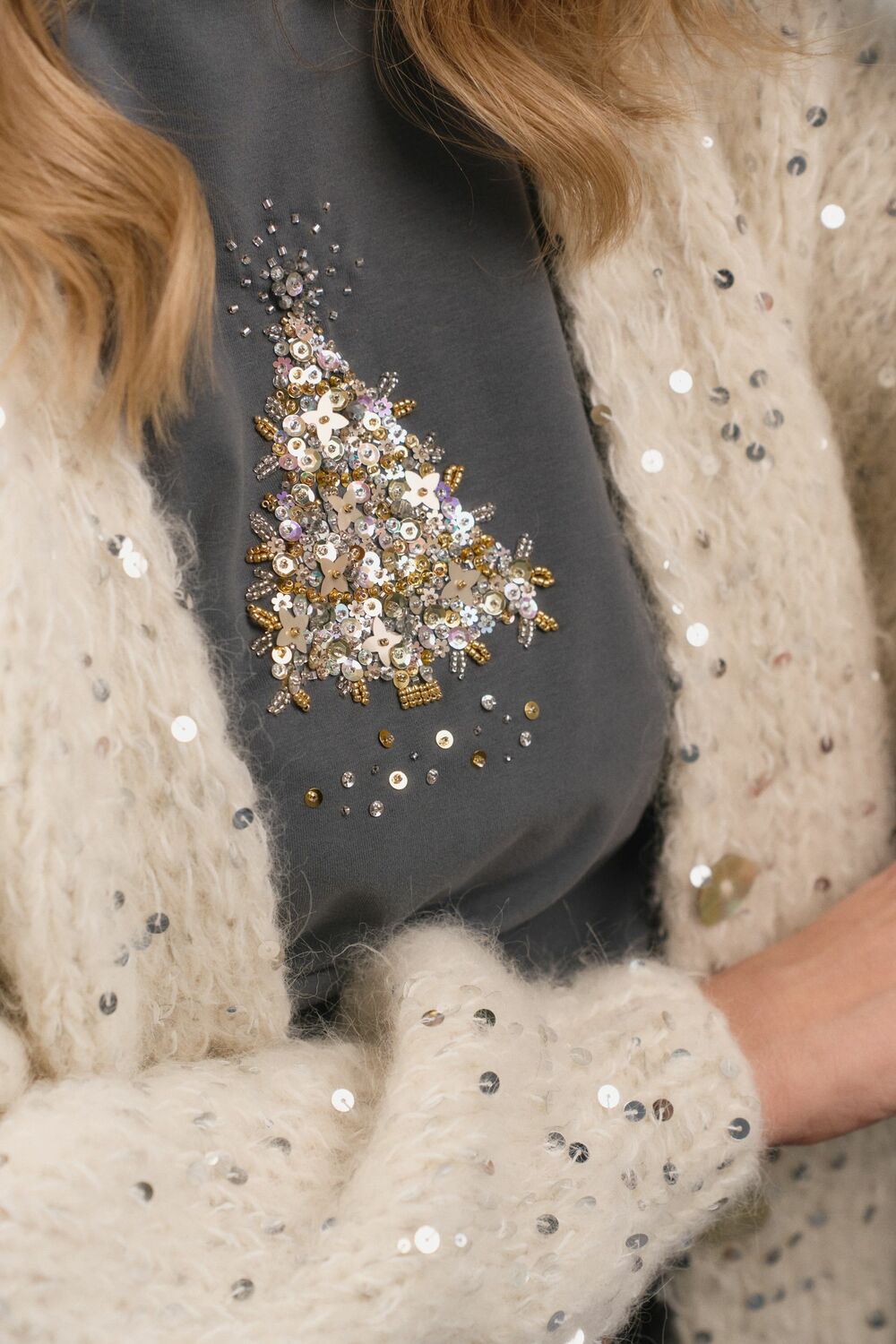 Футболка с елочкой графитовая