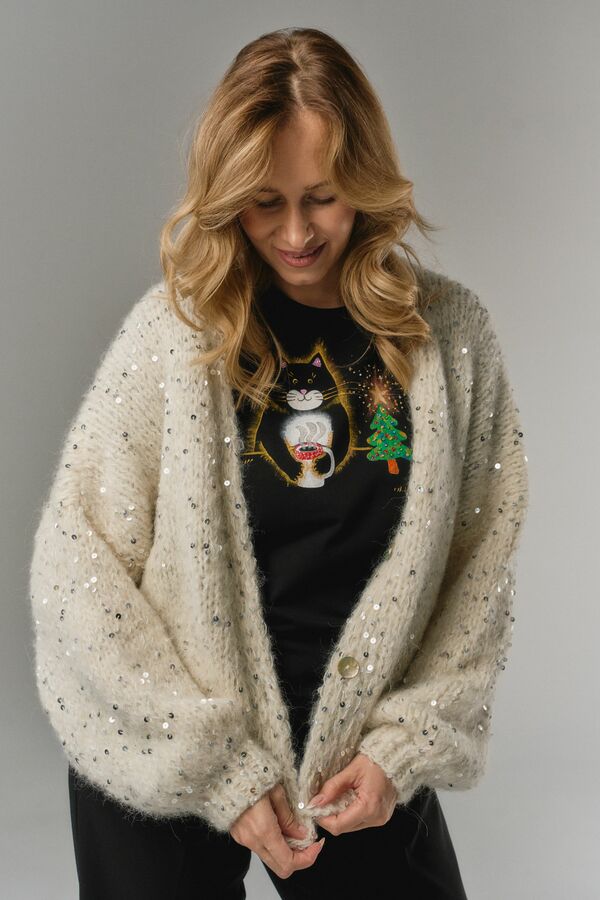 Футболка кот новогодний