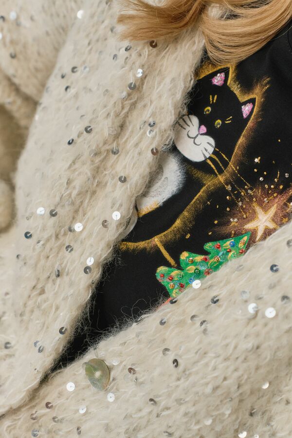 Футболка кот новогодний