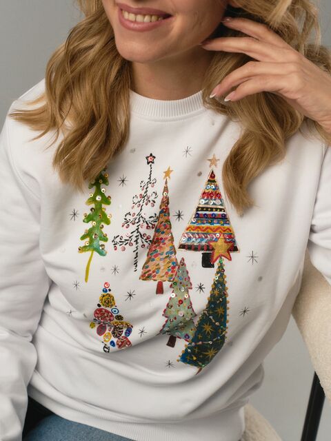 Свитшот с новогодними ёлками