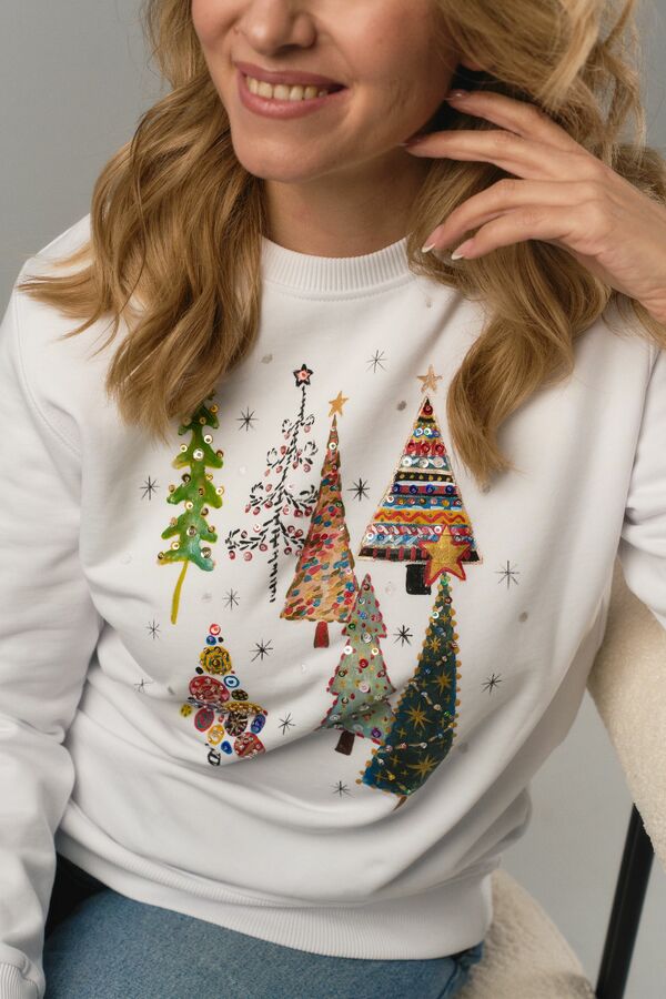 Свитшот с новогодними ёлками