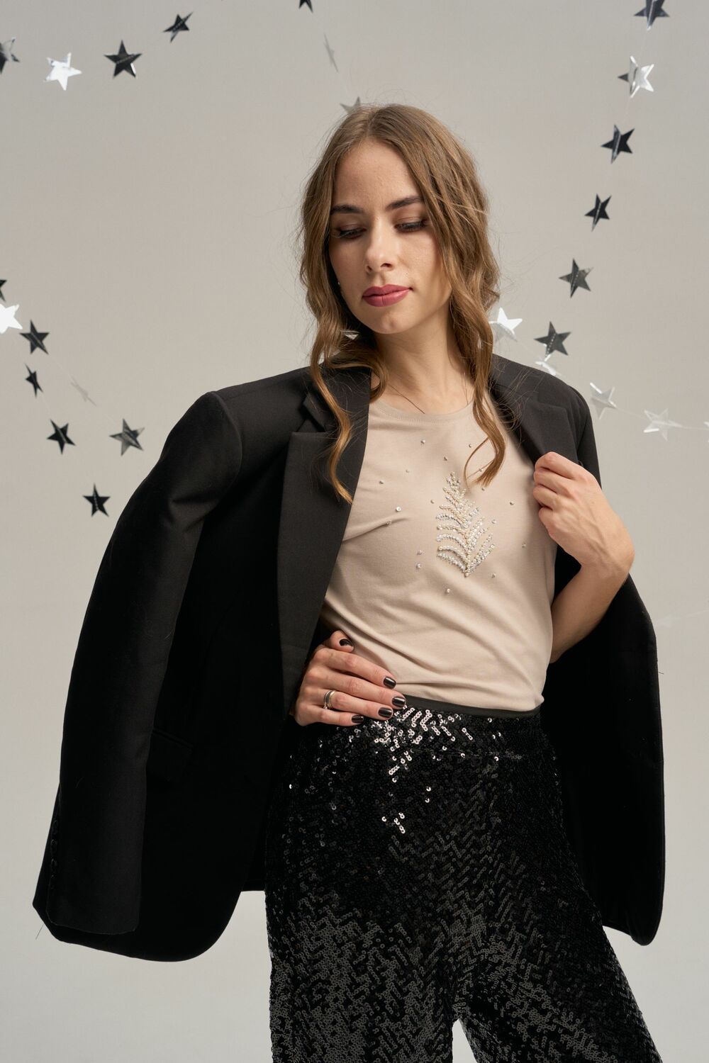 Футболка с жемчужной ёлочкой