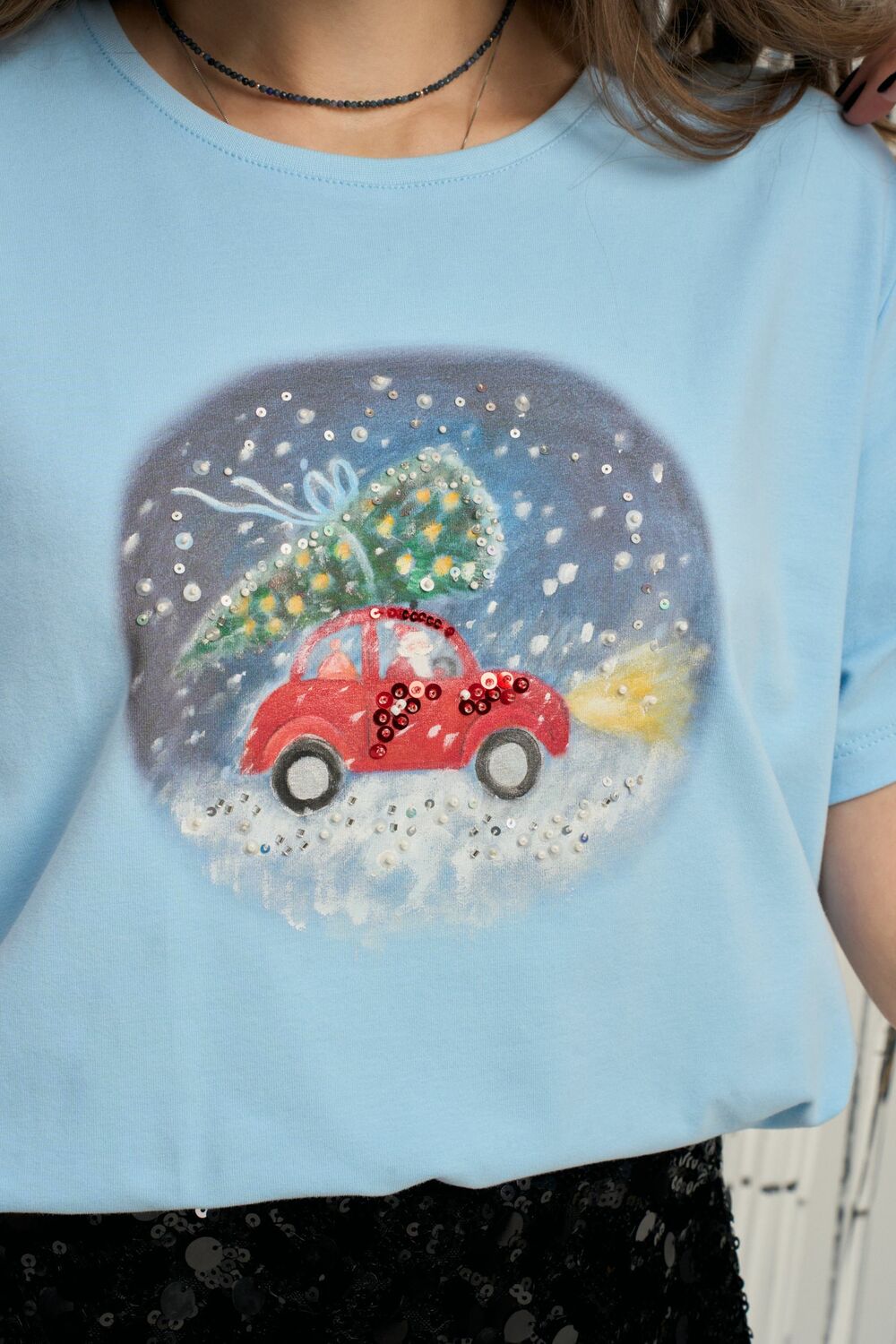 Футболка небесная Новый год