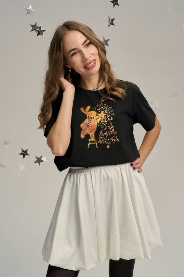 Футболка новогодний зайка