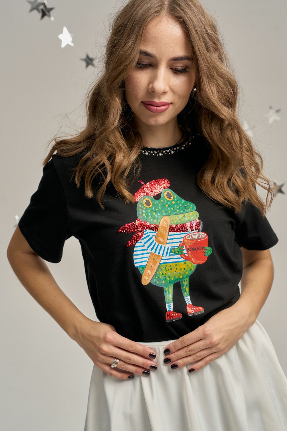 Футболка черная с жабёнком