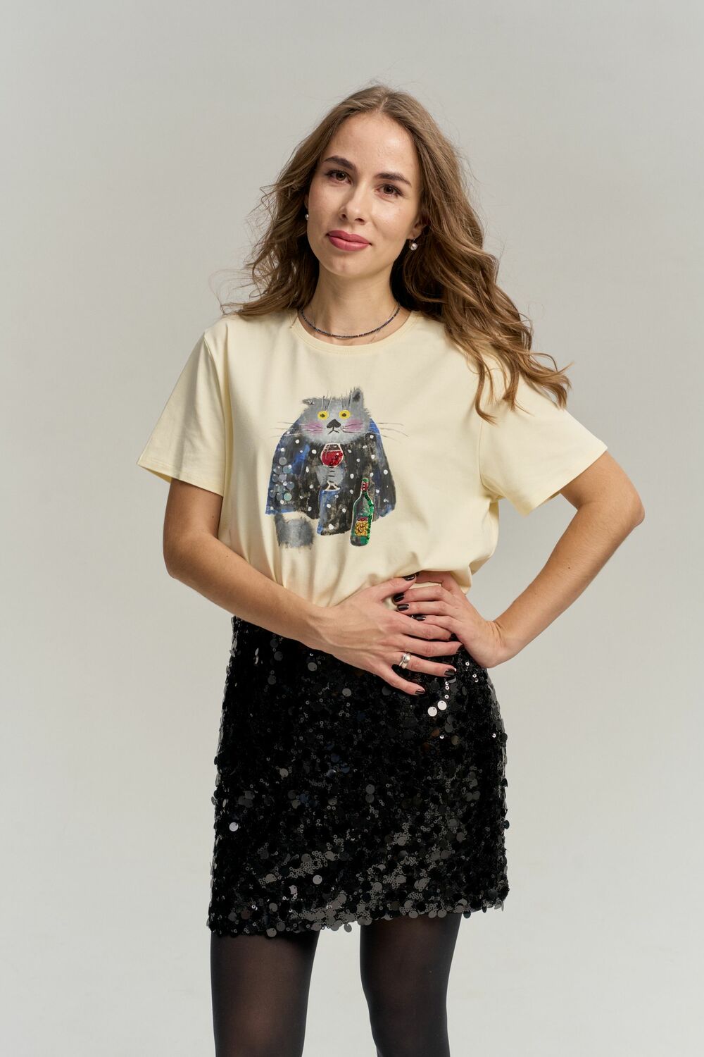 Футболка под настроение сливочная