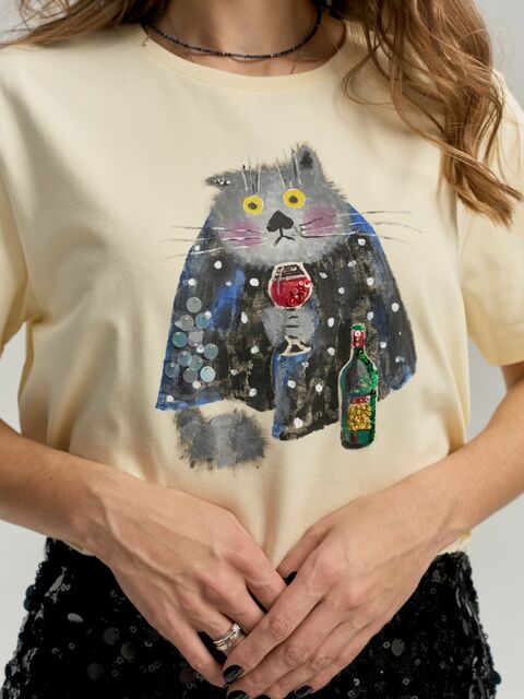 Футболка под настроение сливочная