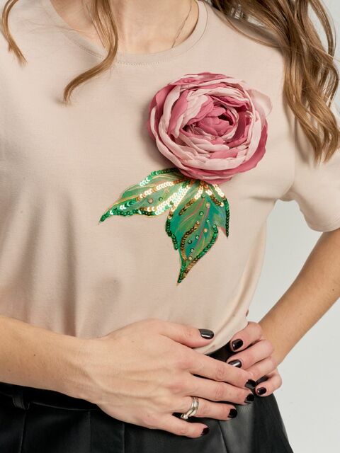 Футболка пион какао