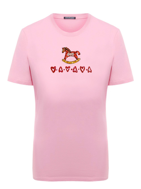 Футболка коник розовая