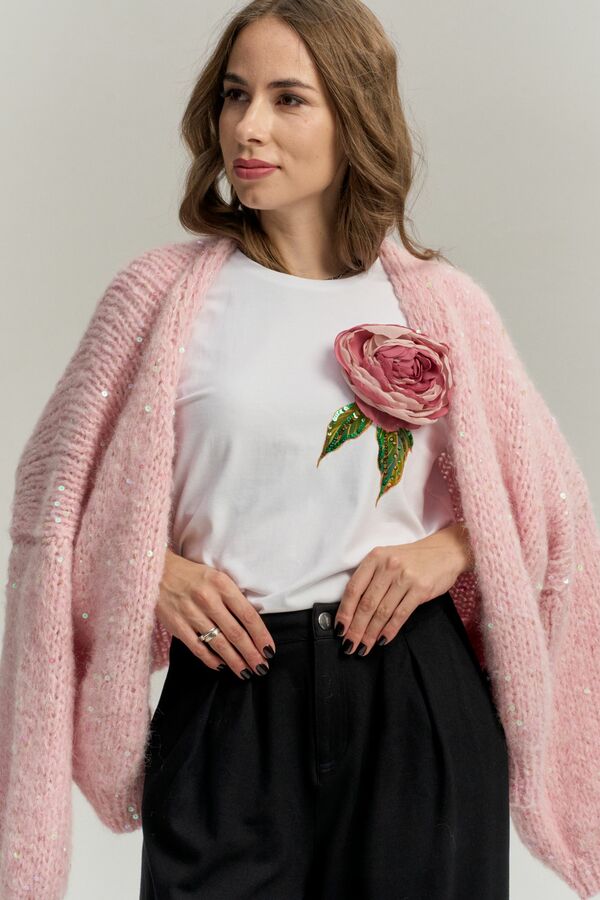 Футболка с пионом белая