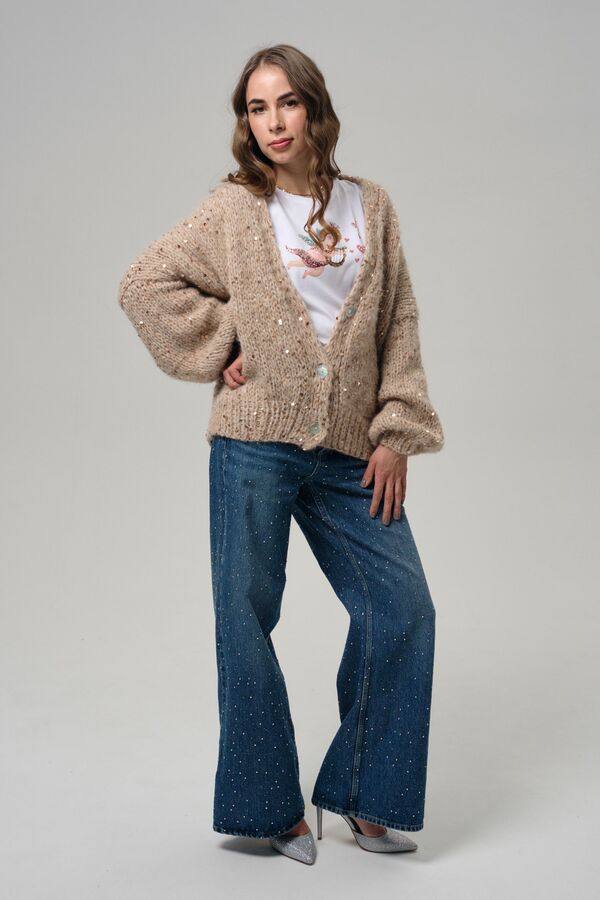 Кардиган Капучино с пайетками