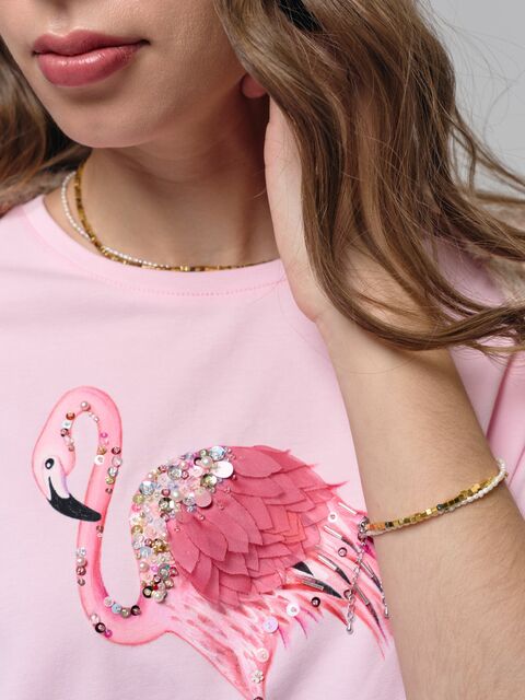 Футболка фламинго розовый