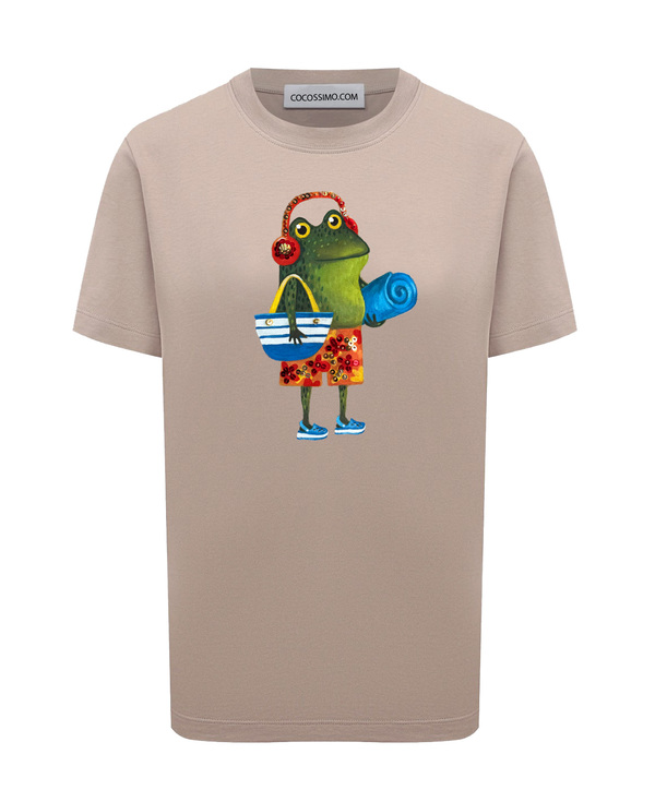 Футболка бежевая Пляжный жабёнок