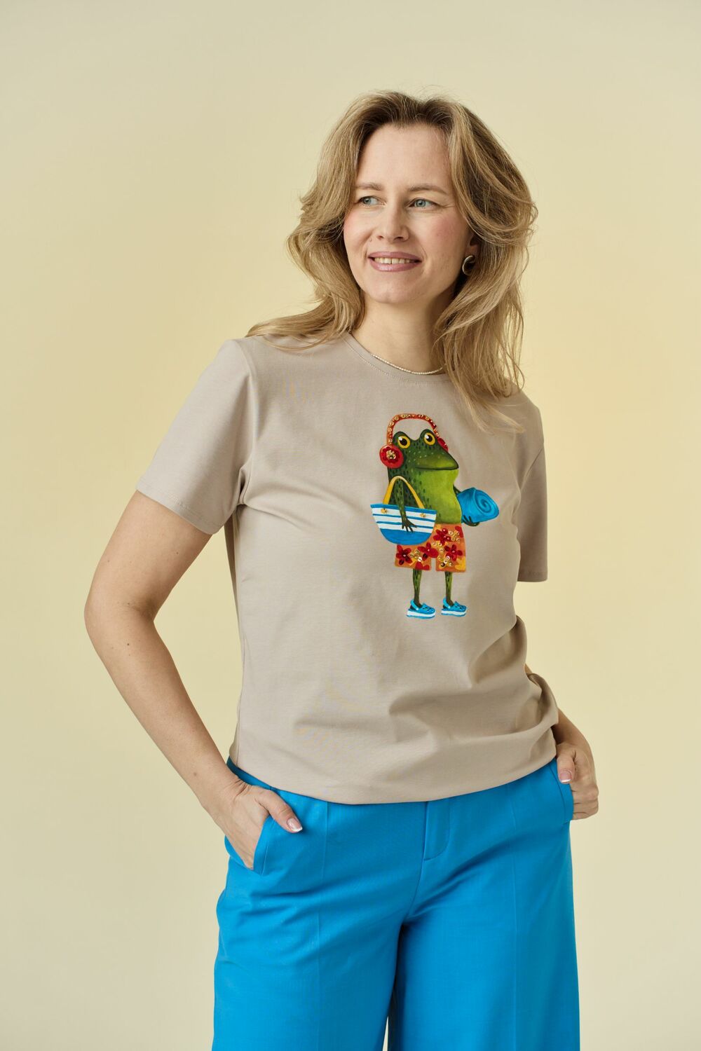 Футболка бежевая Пляжный жабёнок