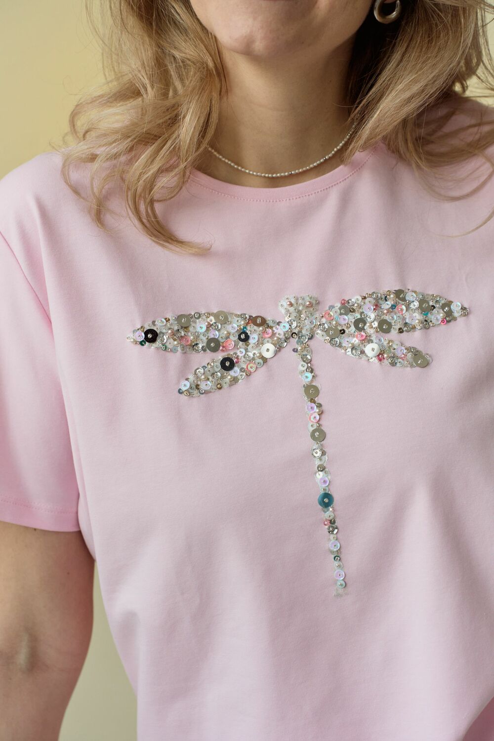 Футболка стрекоза розовая