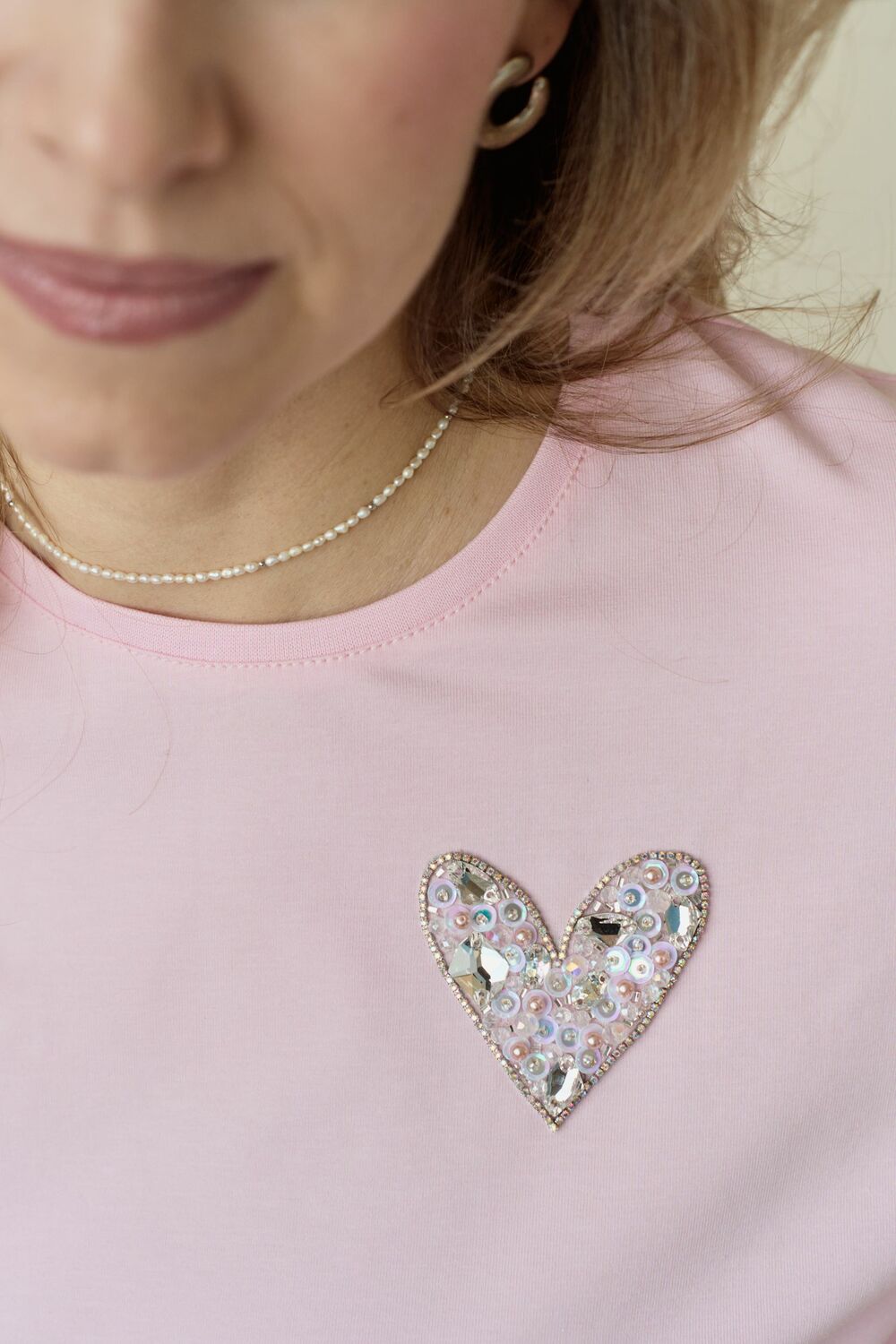 Футболка розовая с сердцем