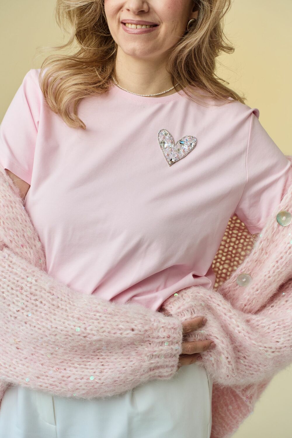 Футболка розовая с сердцем