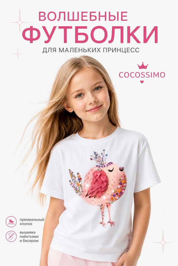 Детская футболка с птичкой