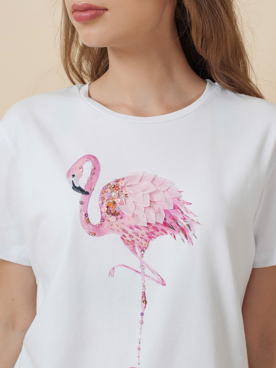 Футболка фламинго