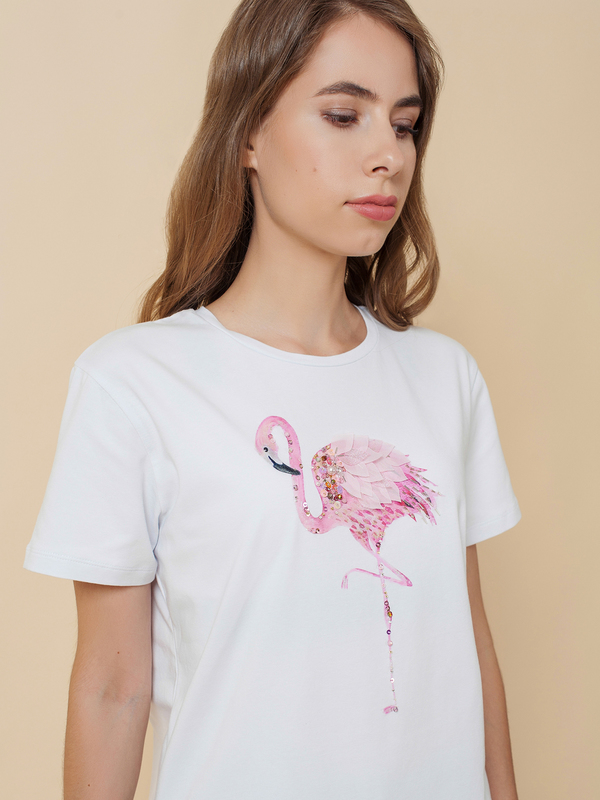 Футболка фламинго