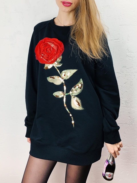 Свитшот Роза в стиле D&G