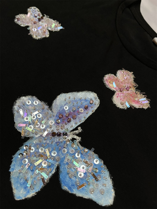 Футболка бабочки холодные оттенки